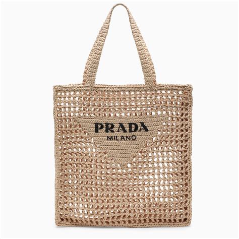 Borsa shopping small in rafia Naturale/petalo 